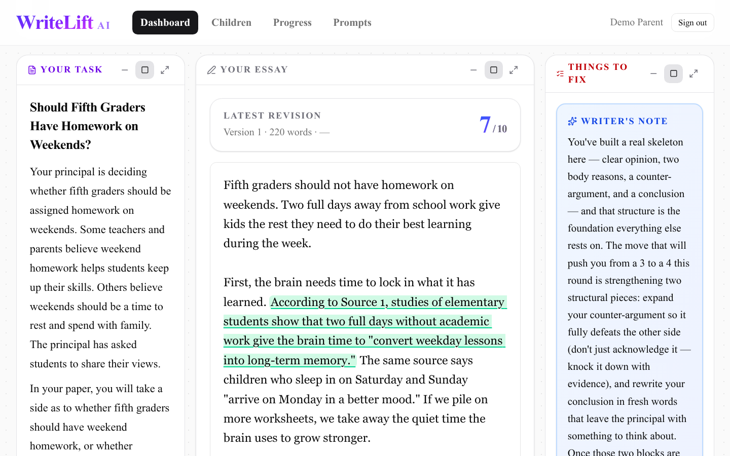 WriteLift AI screenshot